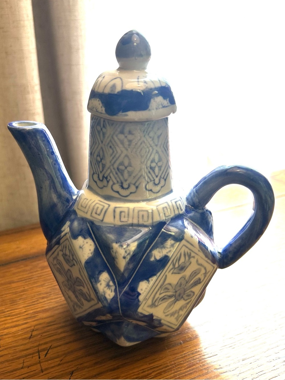 1960s handpainted diamond shaped Teapot
